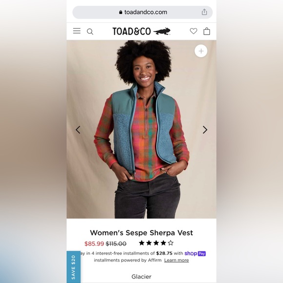 Toad&Co fuzzy Sherpa vest - Picture 10 of 10